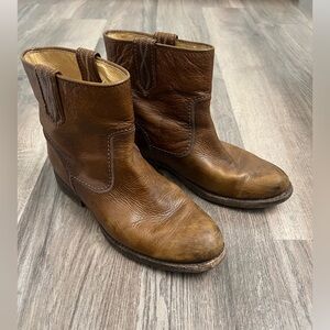 FRYE Brown Leather Ankle Boots